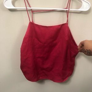 Zara Pink Silky Crop too